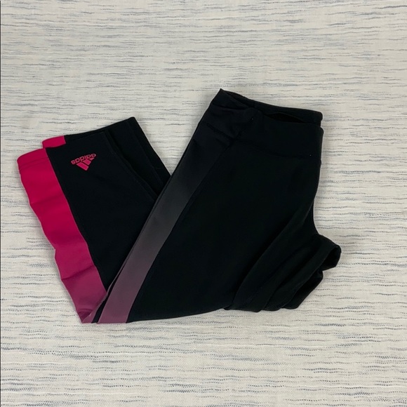 ADIDAS Ombre Climalite Cropped Leggings Small - Picture 1 of 4